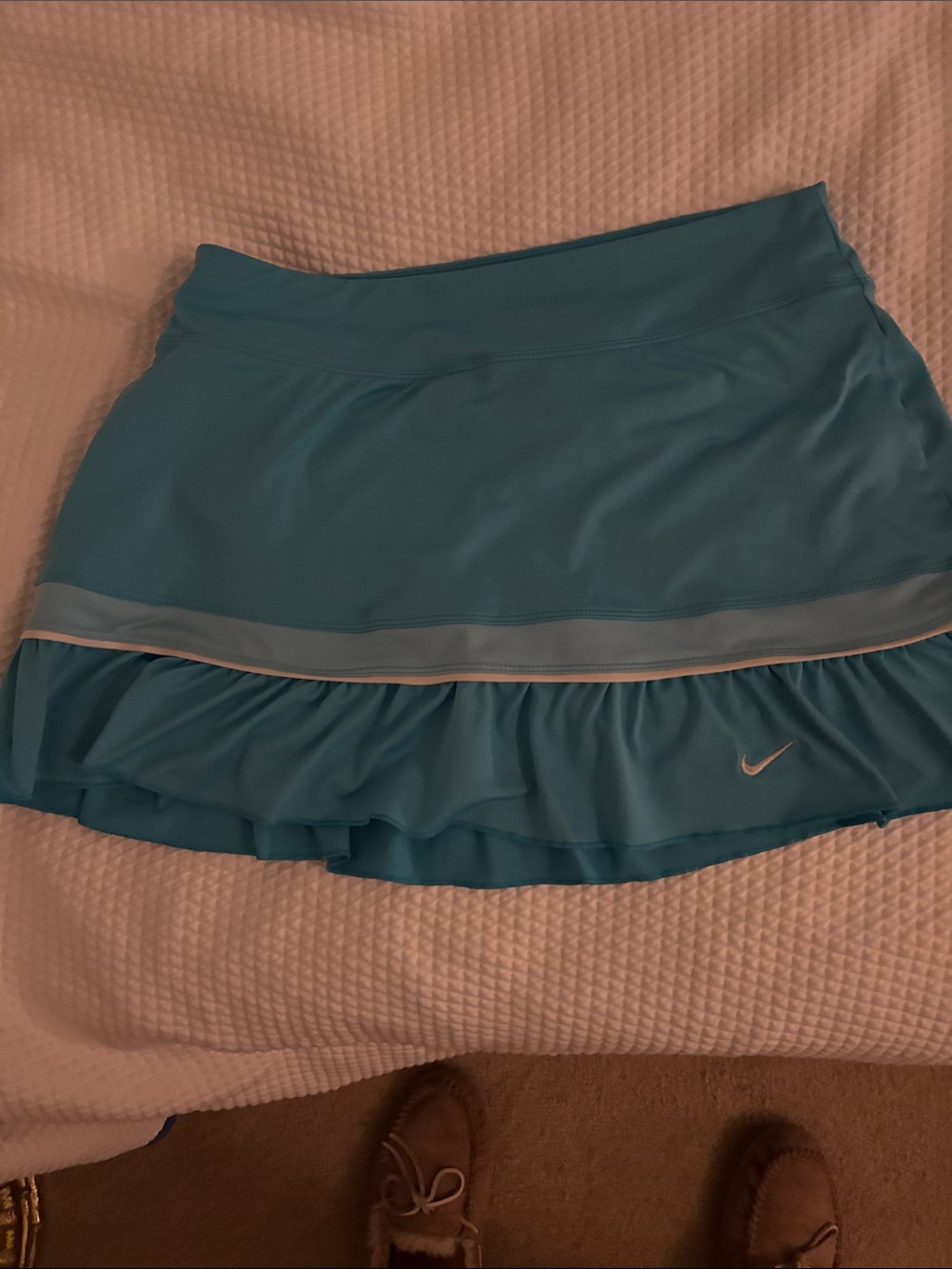 Nike Teal Blue Ruffle Hem Athletic Skort